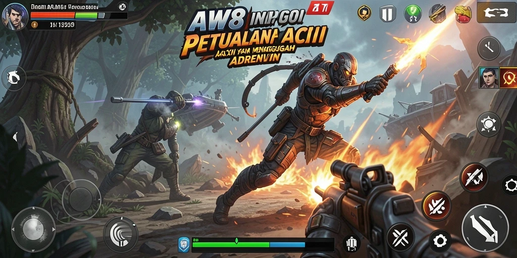 Tampilan screenshot menunjukkan serunya gameplay Action yang cepat dan mendebarkan.