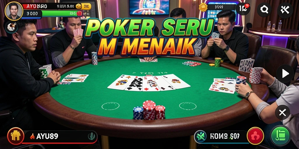 Screenshot AYU89 menunjukkan pemain sedang aktif bermain poker.