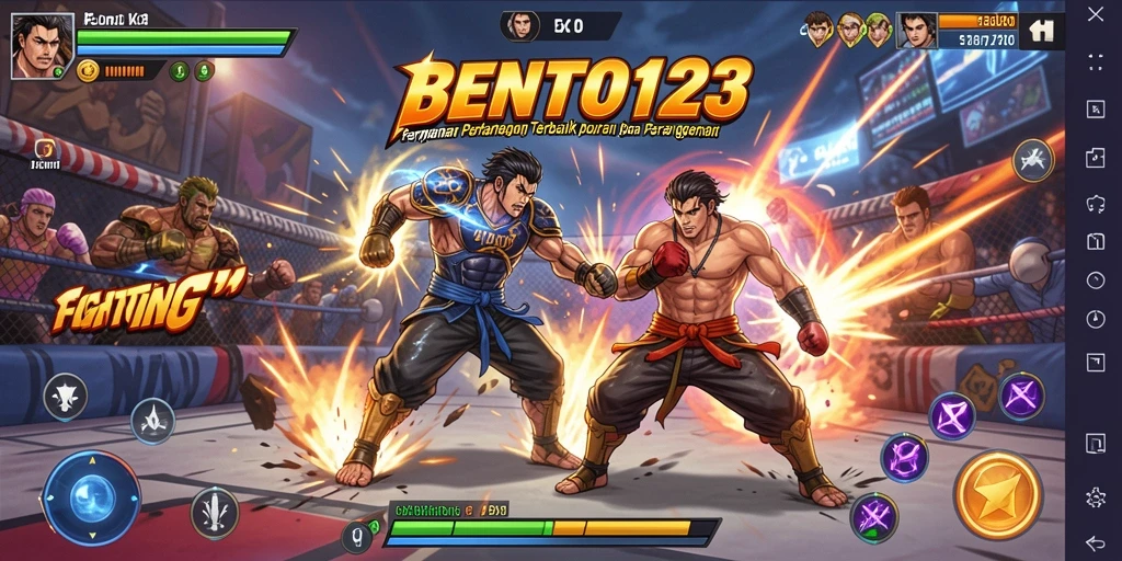 Screenshot gameplay BENTO123 menampilkan pertarungan seru dan karakter dinamis.