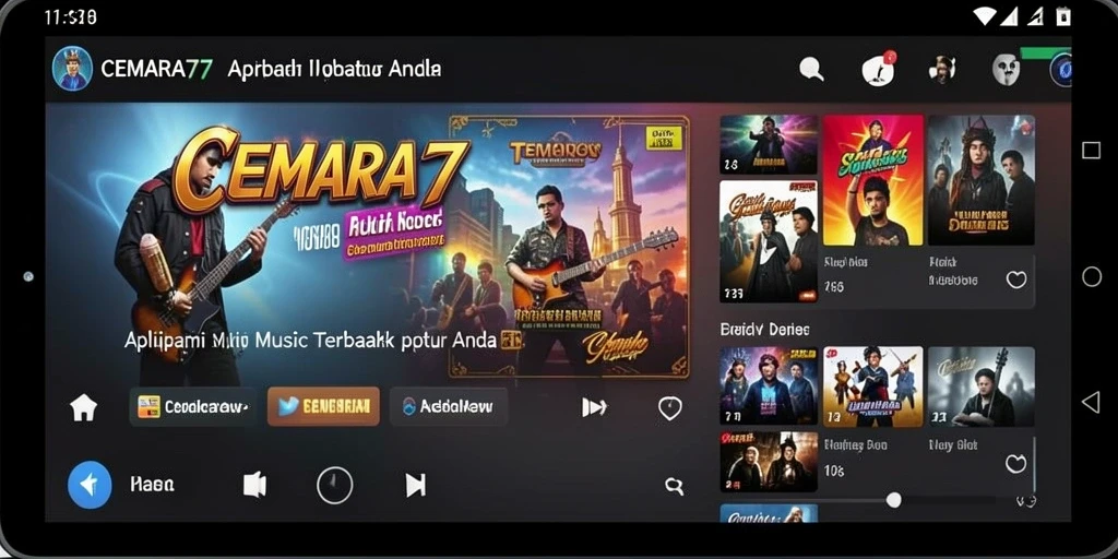 Screenshot gameplay CEMARA77 yang menampilkan interaksi musik yang seru.