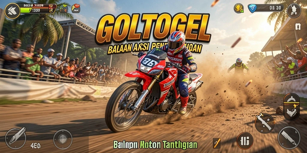 Tampilan gameplay seru balapan motor di GOLTOGEL.