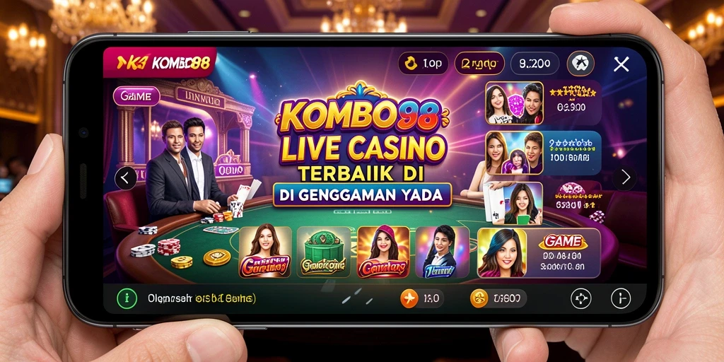 Menampilkan dealer live dalam permainan kasino yang mendebarkan.