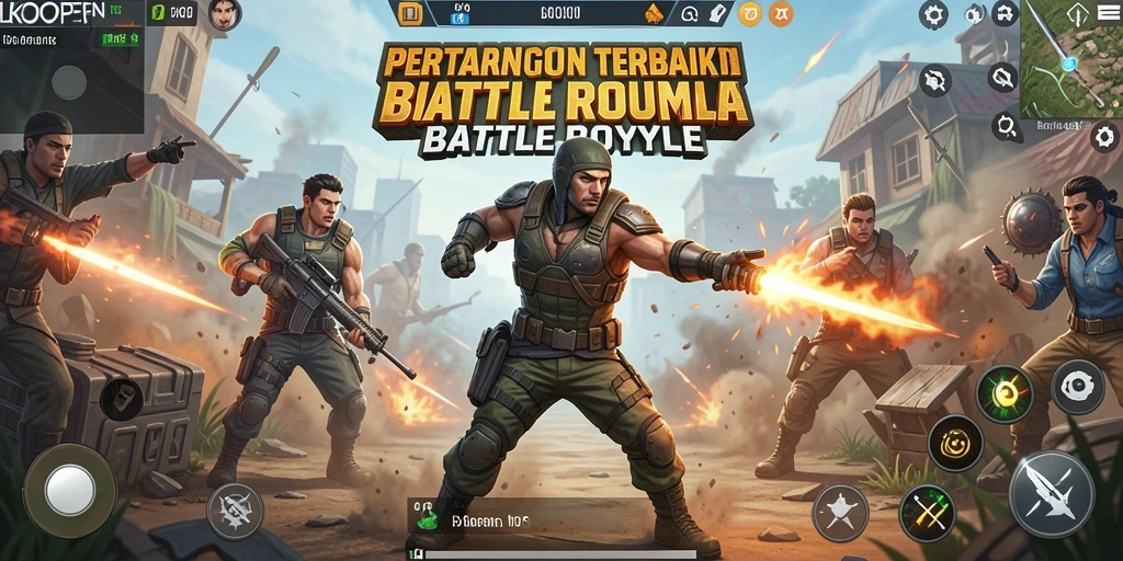 Tampilan seru gameplay LKOPEN dalam pertempuran Battle Royale.