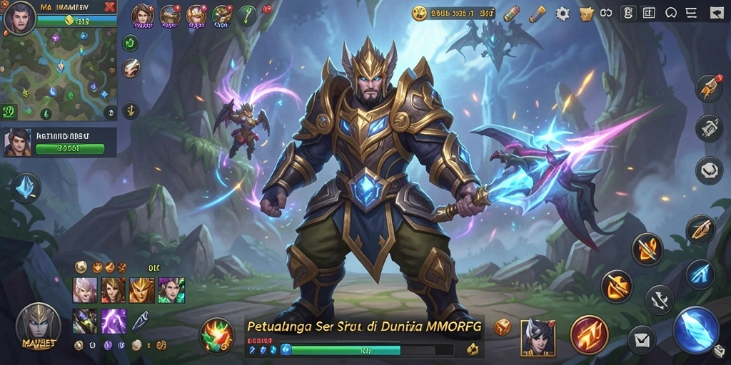 Screenshot gameplay MAMIBET yang menunjukkan pertempuran seru di dunia MMORPG.