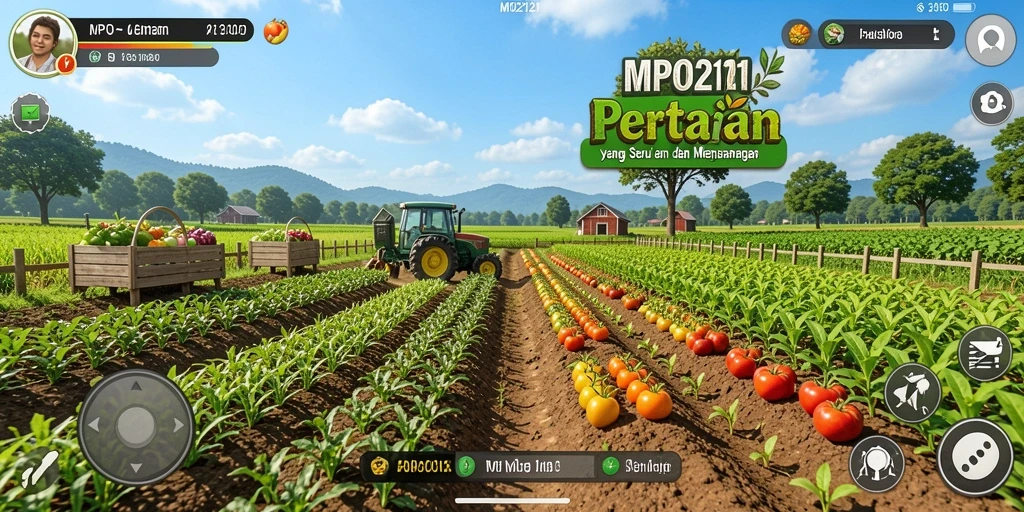 Tampilan gameplay MPO2121 yang menakjubkan dengan proses pertanian yang menarik.