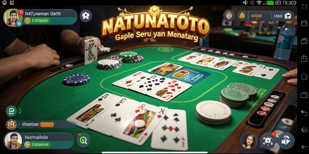 Tampilan permainan Gaple yang menarik dan interaktif di NATUNATOTO.