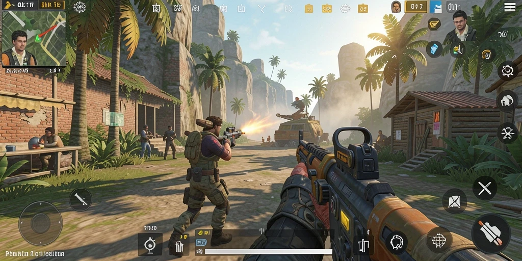 Tangkapan layar menampilkan aksi seru di gameplay TPS.