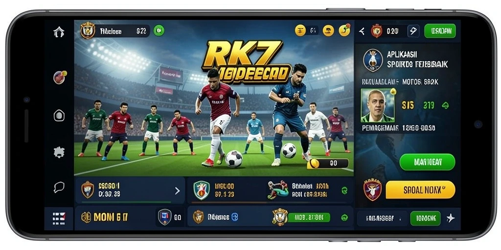 Tampilan utama RK77 menampilkan berbagai opsi taruhan Sportsbook.