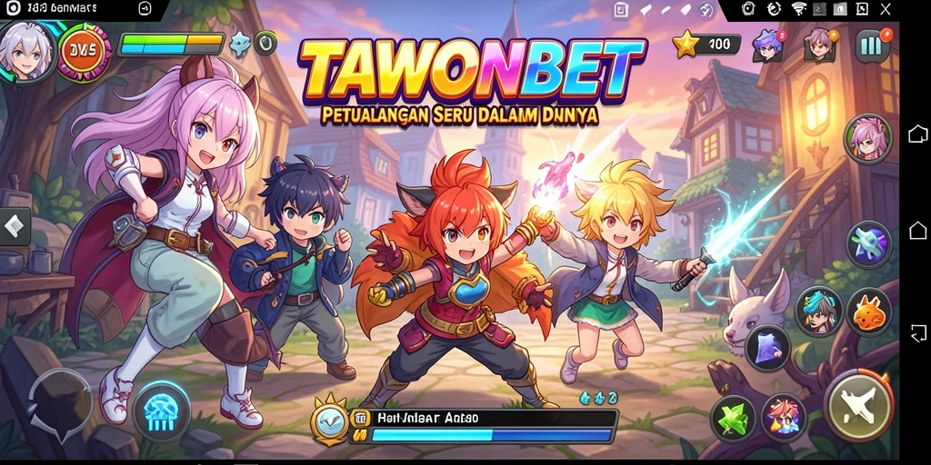Gameplay menarik dalam TAWONBET dengan karakter anime keren.