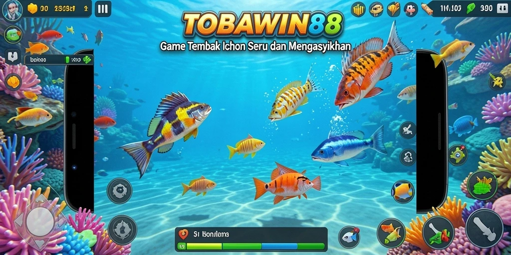 Tampilan gameplay Tembak Ikan yang menegangkan dan penuh warna.