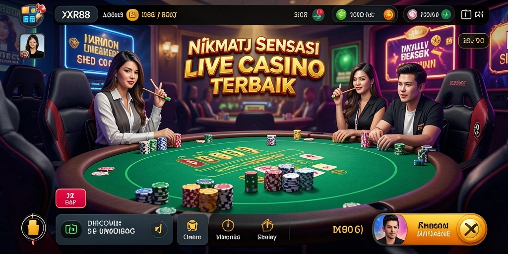Gambaran gameplay Live Casino yang seru dan interaktif di XR88.
