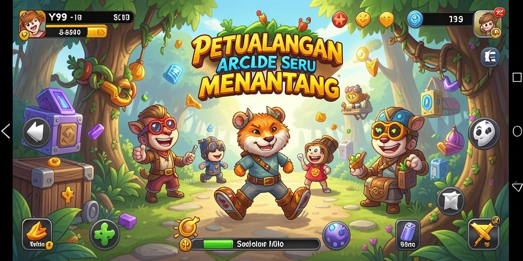 Tangkapan layar utama Y89 menampilkan aksi gameplay seru di dunia Arcade.